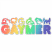 Gaymer | Rainbow Schaduw Funny Gay Pride Sticker (Voorkant)