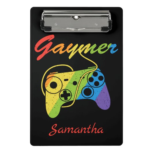Gaymer | Regenboogvideogame-controller | Gokken Mini Klembord (Voorkant)