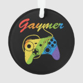Gaymer | Regenboogvideogame-controller | Gokken Ornament (achterkant)