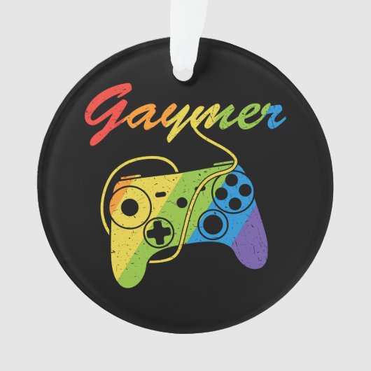 Gaymer | Regenboogvideogame-controller | Gokken Ornament (voorkant)