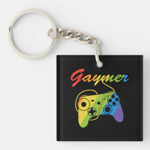 Gaymer Regenboogvideogame-controller Gokken Sleutelhanger