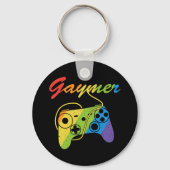 Gaymer | Regenboogvideogame-controller | Gokken Sleutelhanger (Voorkant)