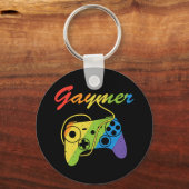 Gaymer | Regenboogvideogame-controller | Gokken Sleutelhanger (Achterkant)