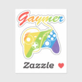 Gaymer | Regenboogvideogame-controller | Gokken Sticker (Vel)
