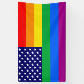 Gaymerican Pride Flag Spandoek (Verticaal)