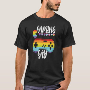 Gayming gay controller in regenboogkleuren voor ga t-shirt