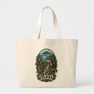 Gayo Bergkoffie Vintage Indonesische Kunst Tote B Grote Tote Bag