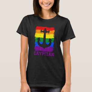 Gaypiter Gay en Kapitein Grappig Retro Anker LGBT T-shirt