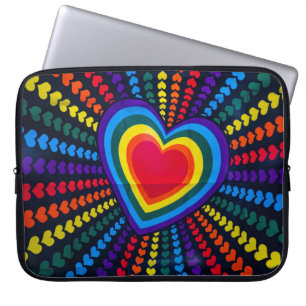 Gays Colors Heart Rainbow Pattern Homosexual Diffe Laptop Sleeve