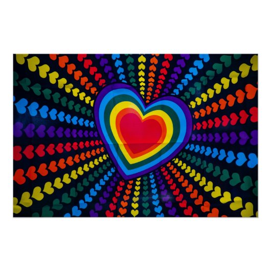 Gays Colors Heart Rainbow Pattern Homosexual Diffe Perfect Poster (Voorkant)