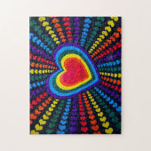 Gays Colors Heart Rainbow Pattern Verschillend LGB Legpuzzel (Verticaal)