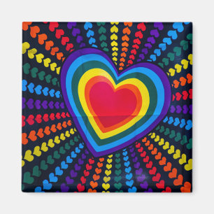Gays Colors Heart Rainbow Pattern Verschillend LGB Magneet