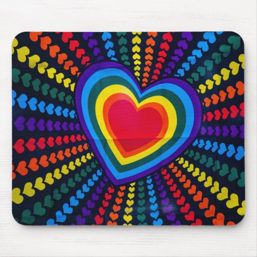 Gays Colors Heart Rainbow Pattern Verschillend LGB Muismat (Voorkant)