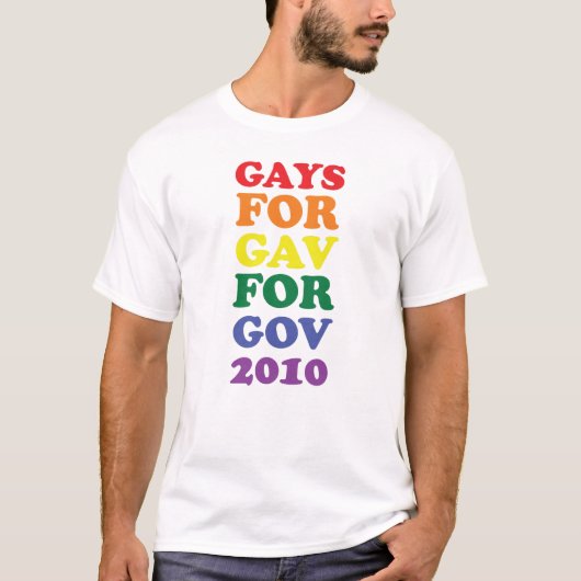 Gays for Gav for GOV 2010 T-shirt (Voorkant)