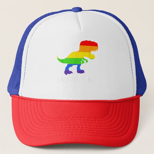 Gaysaurus Rex Gay Pride Trucker Pet (Voorkant)