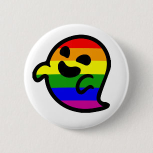 Gaysper- Gay Pride geest emoji- LGTBI T-Shirt Ronde Button 5,7 Cm