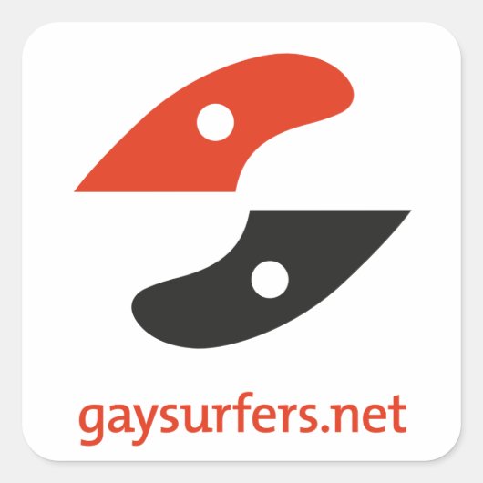 GaySurfers.net LOGO + URL Vierkante Sticker (Voorkant)