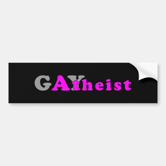 Gaytheïstische bumpersticker (Voorkant)