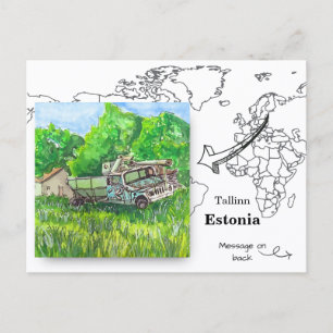 GAZ-51, Harju Street,, Tallinn Estland Briefkaart