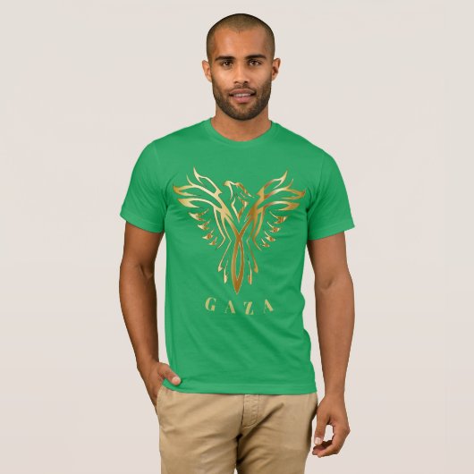 Gaza Phoenix gouden vogel logo shirt (Voorkant volledig)