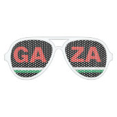 Gaza Stad Palestina vlag kleuren partij tinten Aviator Zonnebril (Voorkant)