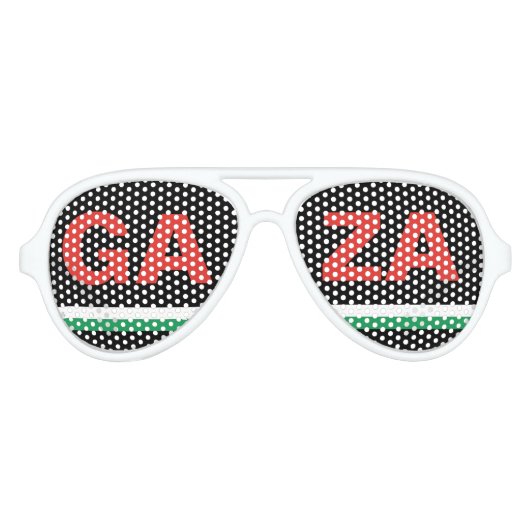 Gaza Stad Palestina vlag kleuren partij tinten Aviator Zonnebril (Voorkant)
