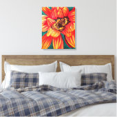 Gazania South African flower fine art Canvas Afdruk (Insitu (Slaapkamer))
