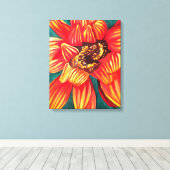 Gazania South African flower fine art Canvas Afdruk (Insitu (Houten vloer))