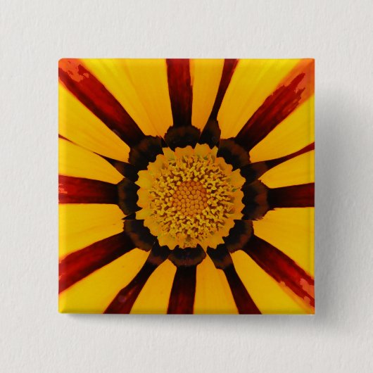 Gazania Vierkante Button 5,1 Cm (Voorkant)
