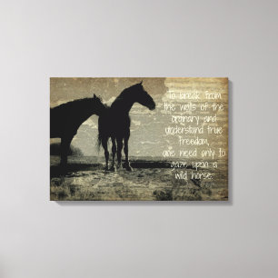 Gaze in een wild paard canvas afdruk