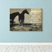 Gaze in een wild paard canvas afdruk (Insitu (Houten vloer))