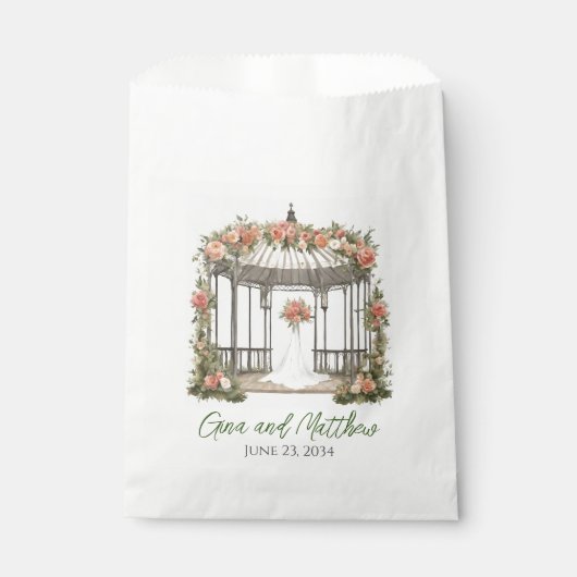 Gazebo Bloemen Rozen Bruiloft Favor Cake Bag Bedankzakje (Voorkant)