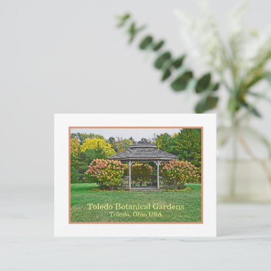 GAZEBO EN HYDRANGEAS/TOLEDO BOTANICAL GARDENS BRIEFKAART (Staand voorkant)