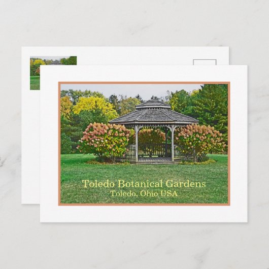 GAZEBO EN HYDRANGEAS/TOLEDO BOTANICAL GARDENS BRIEFKAART (Voorkant / Achterkant)