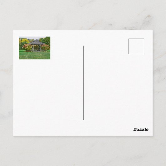 GAZEBO EN HYDRANGEAS/TOLEDO BOTANICAL GARDENS BRIEFKAART (Achterkant)