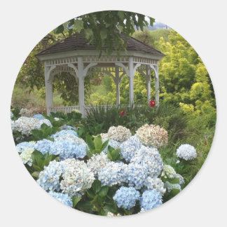 Gazebo en lichtblauwe hortensia stickers