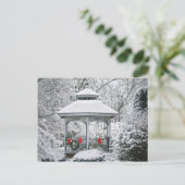 Gazebo in de sneeuw briefkaart (Staand voorkant)