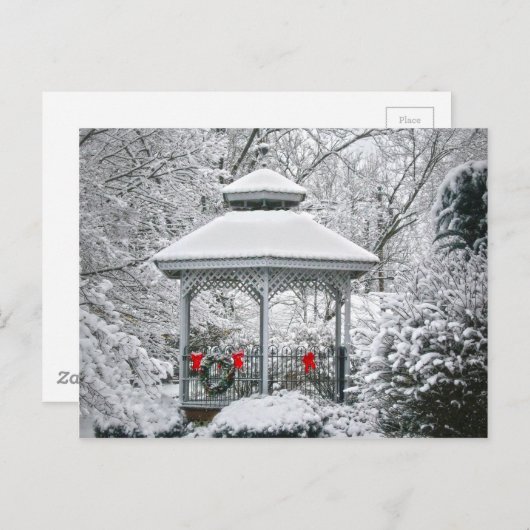 Gazebo in de sneeuw briefkaart (Voorkant / Achterkant)