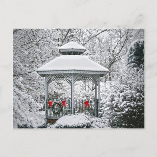 Gazebo in de sneeuw briefkaart (Voorkant)