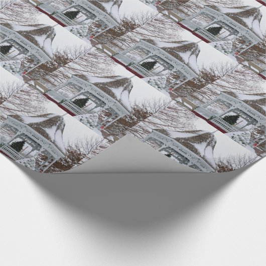Gazebo in de sneeuw cadeaupapier (Hoek)