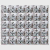 Gazebo in de sneeuw cadeaupapier (Vlak)