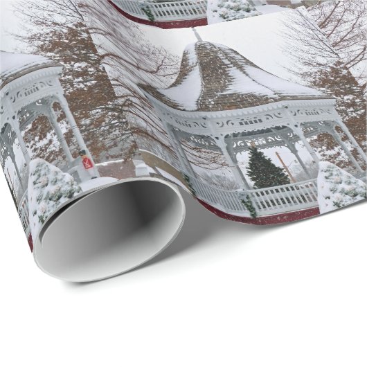 Gazebo in de sneeuw cadeaupapier (Rol Hoek)
