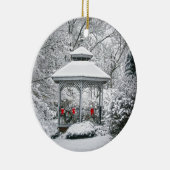 Gazebo in de sneeuw keramisch ornament (Rechts)