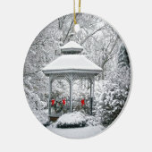 Gazebo in de sneeuw keramisch ornament (Links)