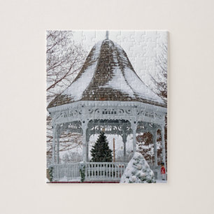 Gazebo in de sneeuw legpuzzel