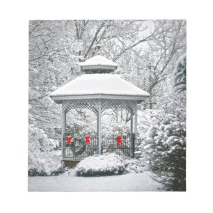 Gazebo in de sneeuw notitieblok