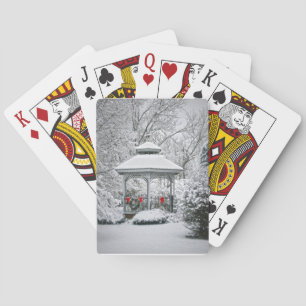 Gazebo in de sneeuw speelkaarten
