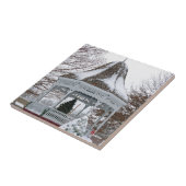 Gazebo in de sneeuw tegeltje (Zijkant)