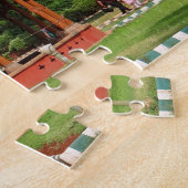 Gazebo in een tuin in Bangalore India. Legpuzzel (Zijkant)