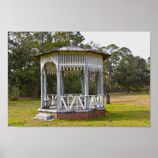Gazebo in Old St. Joseph Cemetery, Florida Poster (Voorkant)